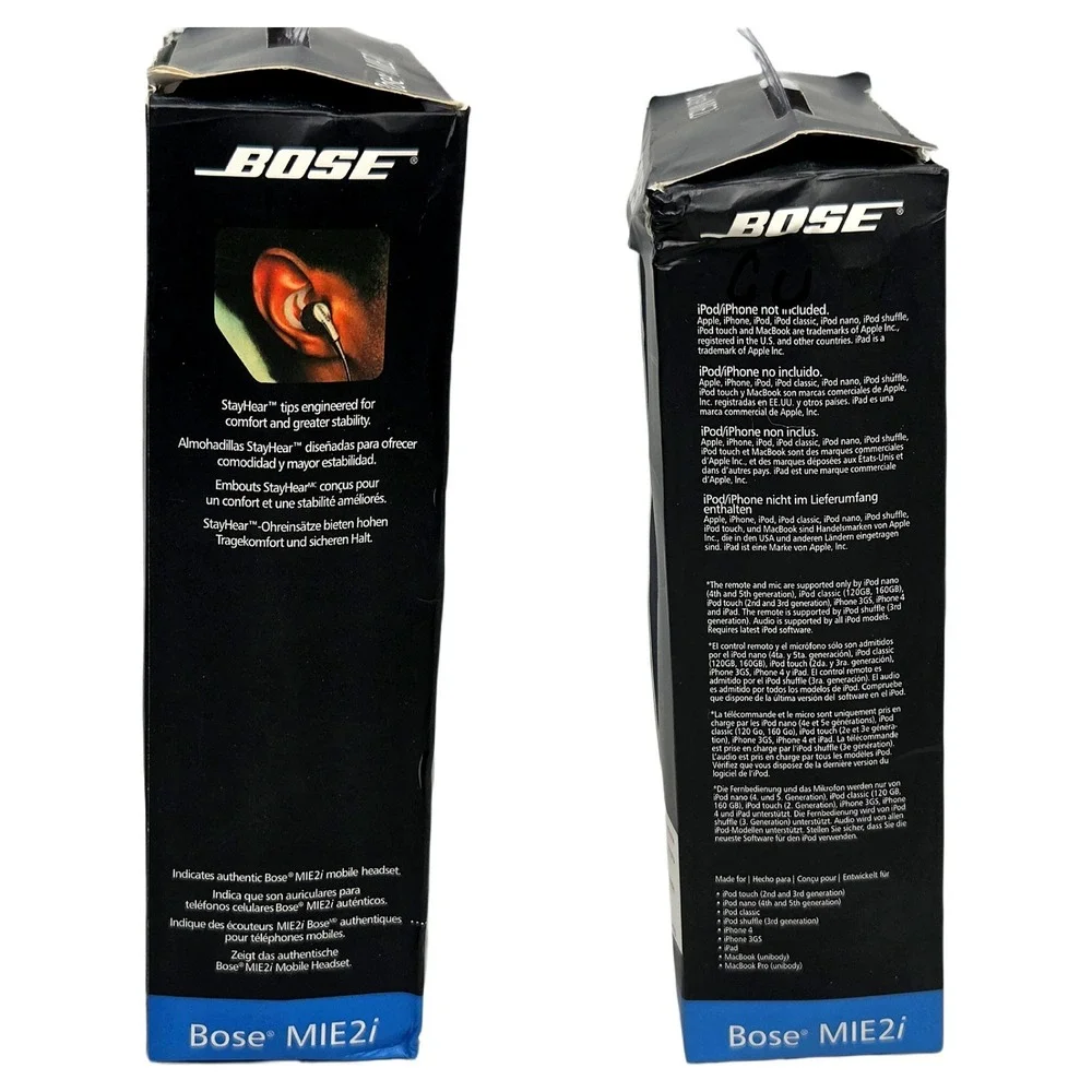 Bose MIE2i 327279-3169 Wired In Ear Mobile Headset Apple iPhone Cord Black White
